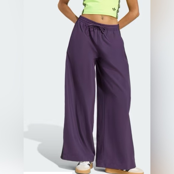 Adidas [XS] Women’s Firebird Lightweight Wide-Leg Track Pants - Purple JV7494 - Picture 3 of 8